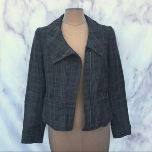 Classiques Entier Plaid Zip Moto Jacket Blazer